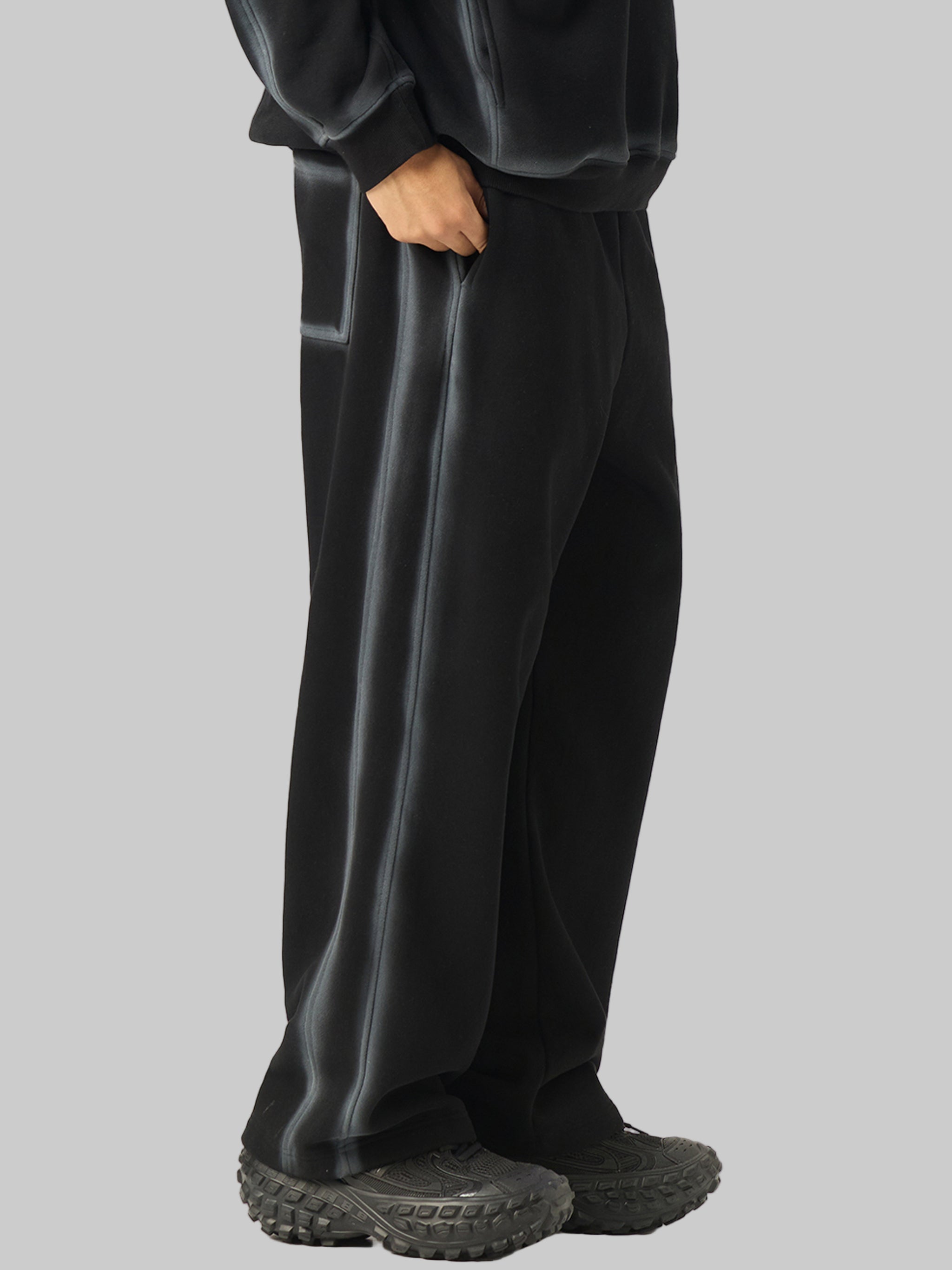 Pantalon de survêtement en polaire à bords délavés