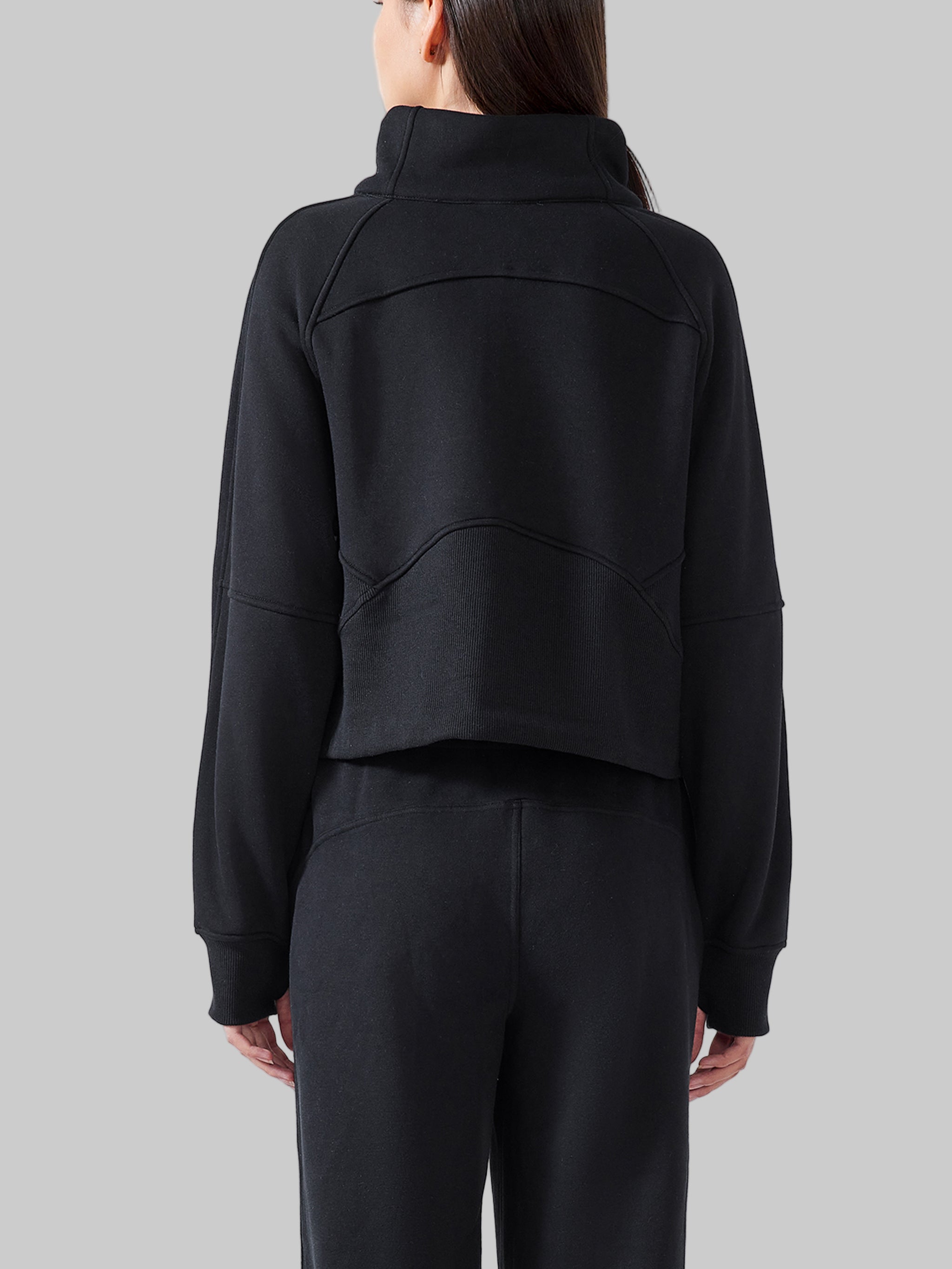 Sweat-shirt court à demi-zip