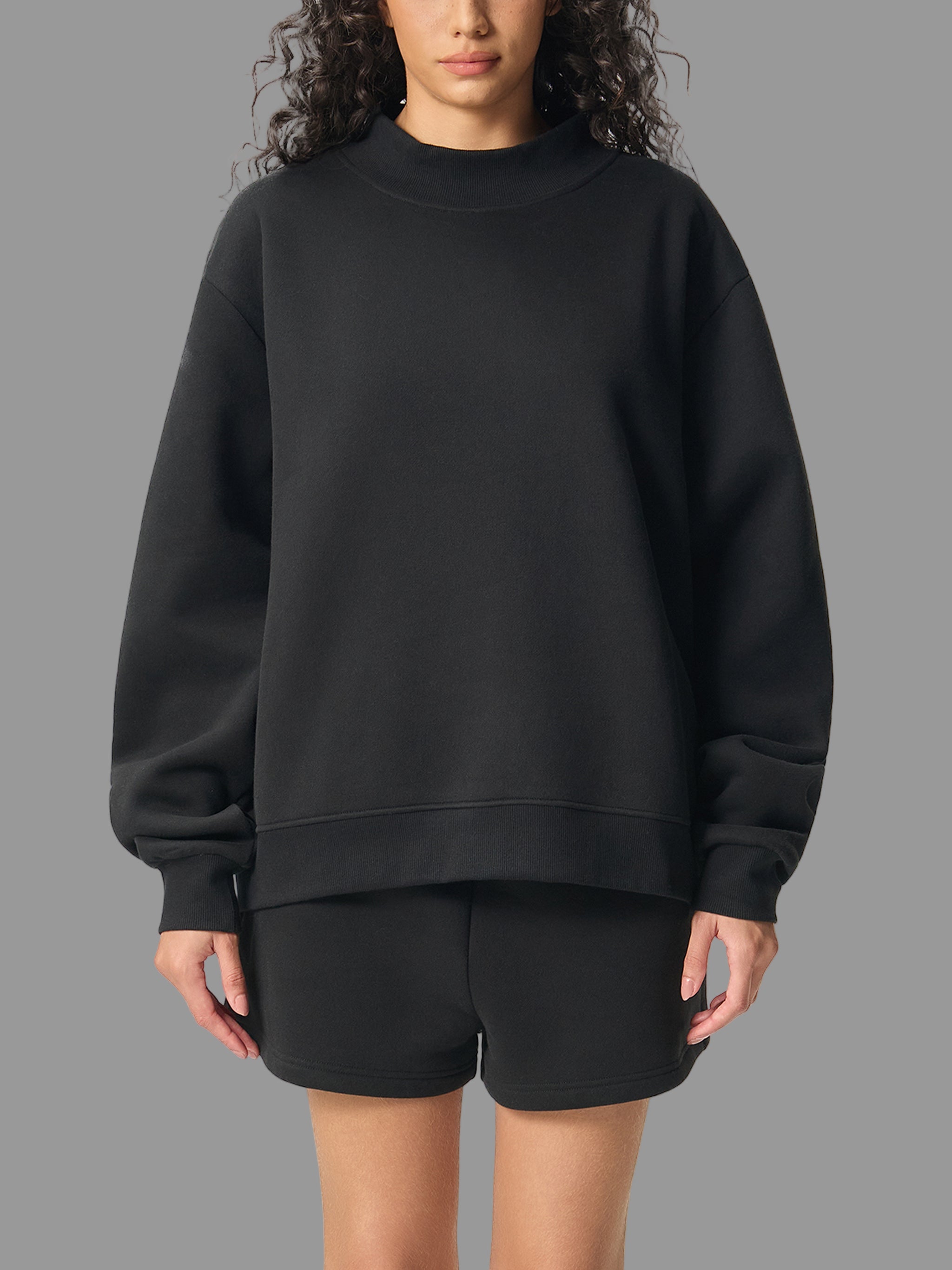 Sweat-shirt à col en molleton