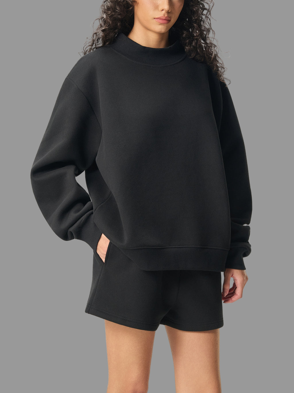 Sweat-shirt à col en molleton