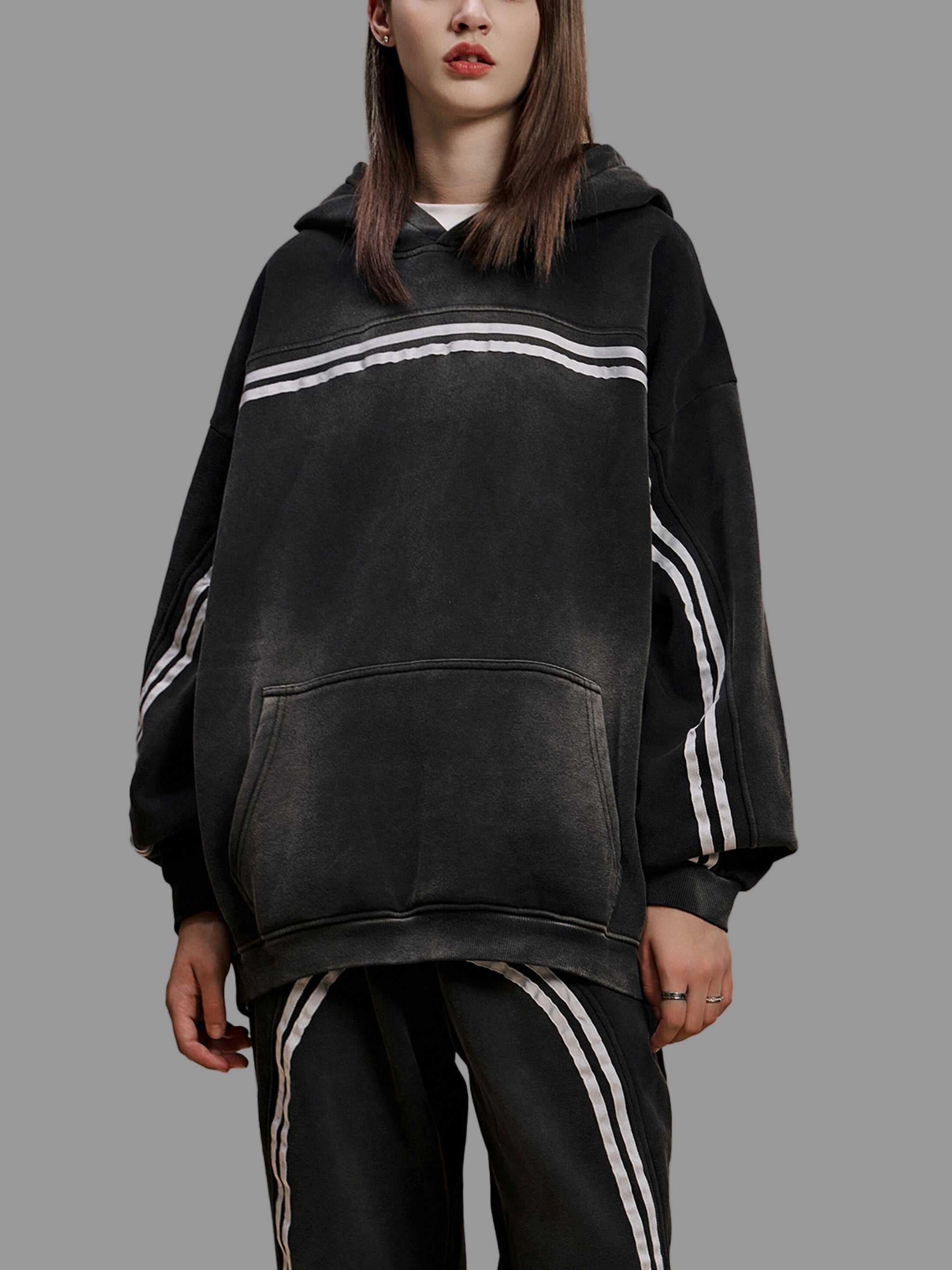 Hoodie en polaire à bandes contrastées Sun Fade