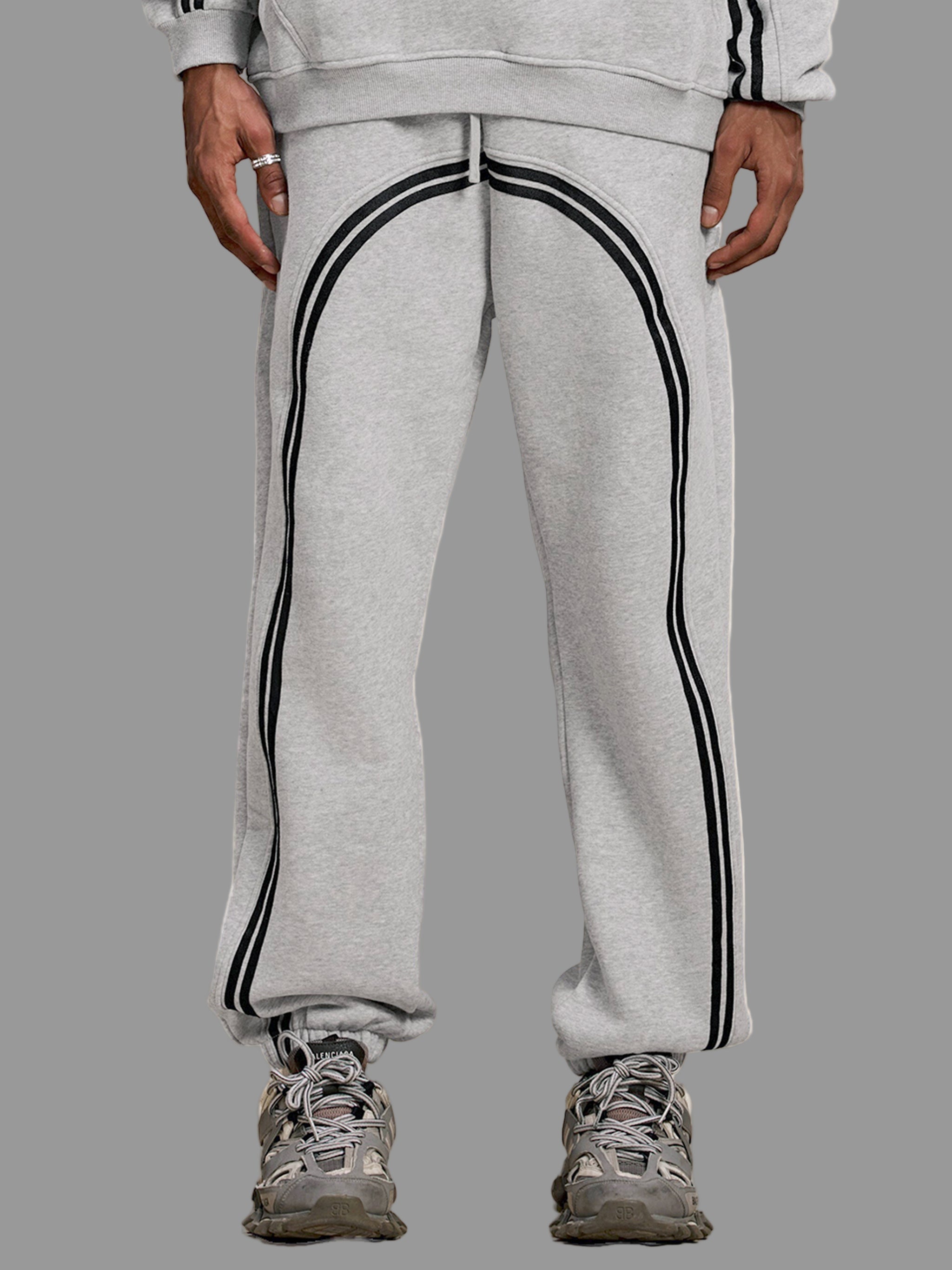 Pantalon jogging en polaire à bandes contrastées