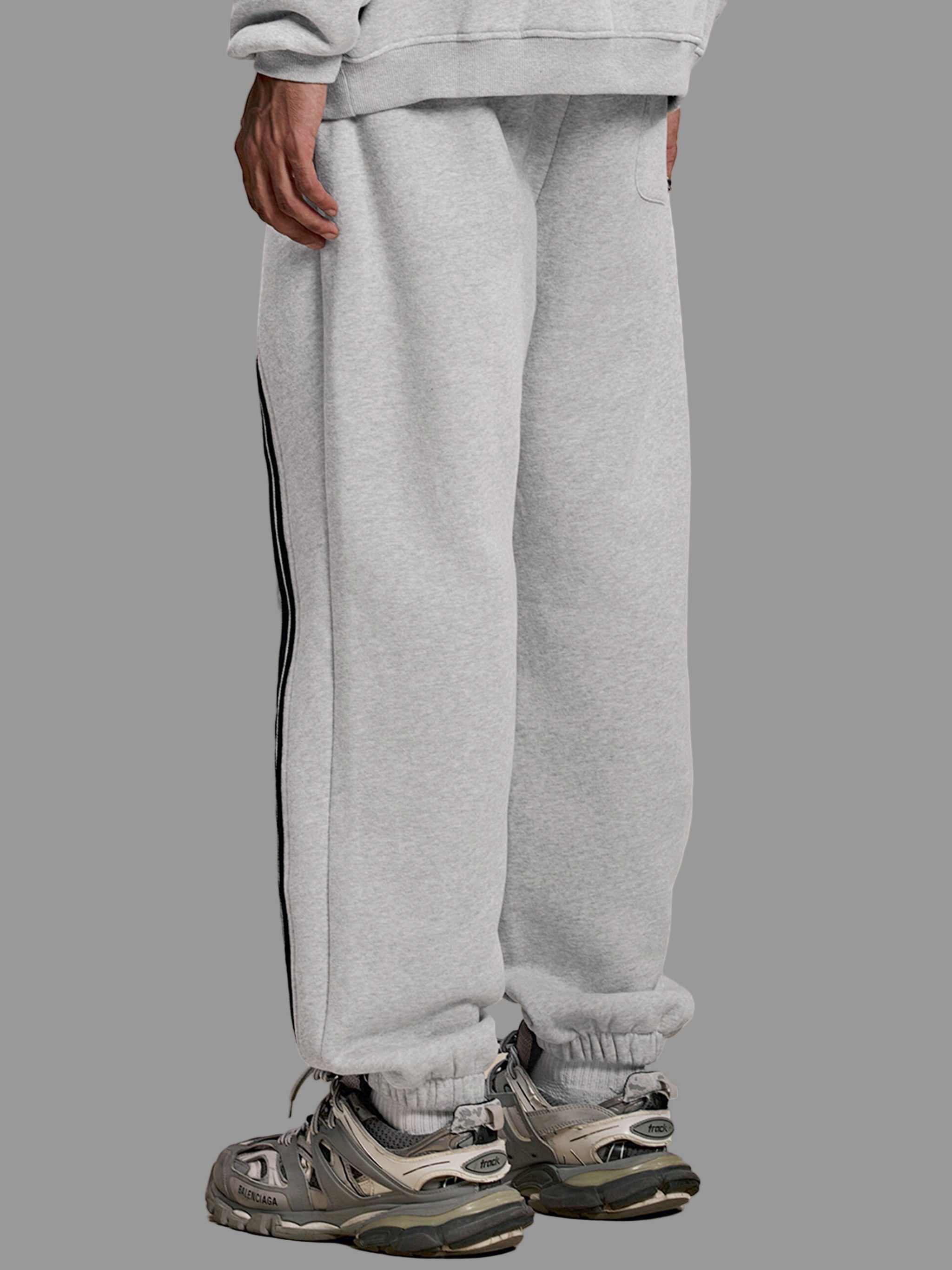 Pantalon jogging en polaire à bandes contrastées