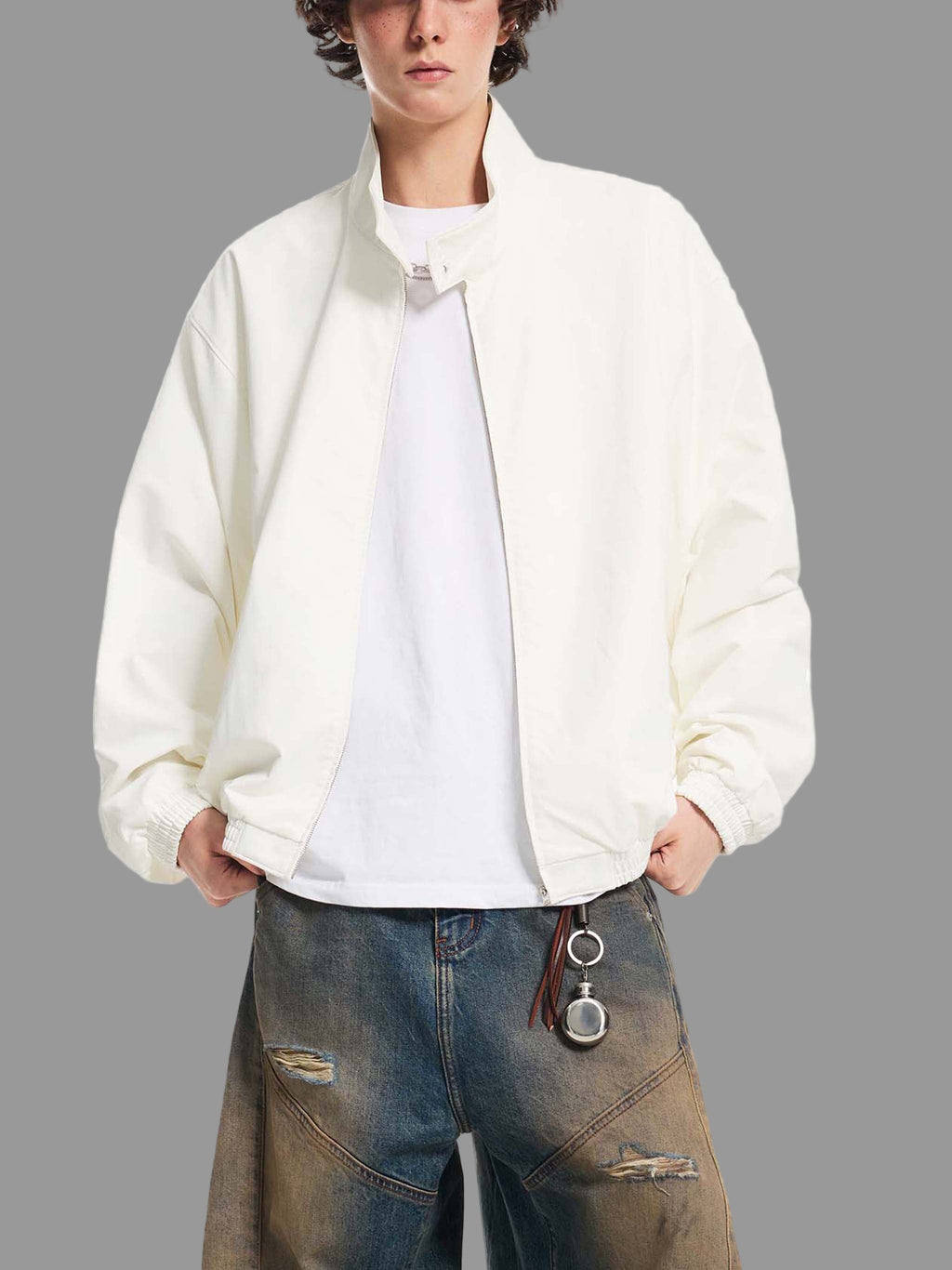 blouson aviateur à col montant