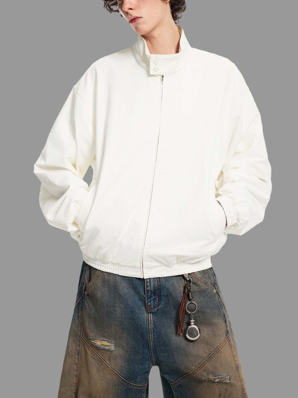 blouson aviateur à col montant