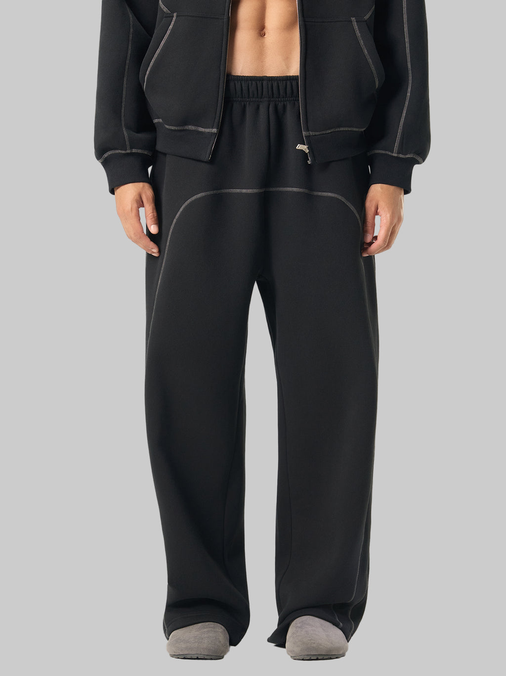 Pantalon de survêtement en polaire à surpiqûres