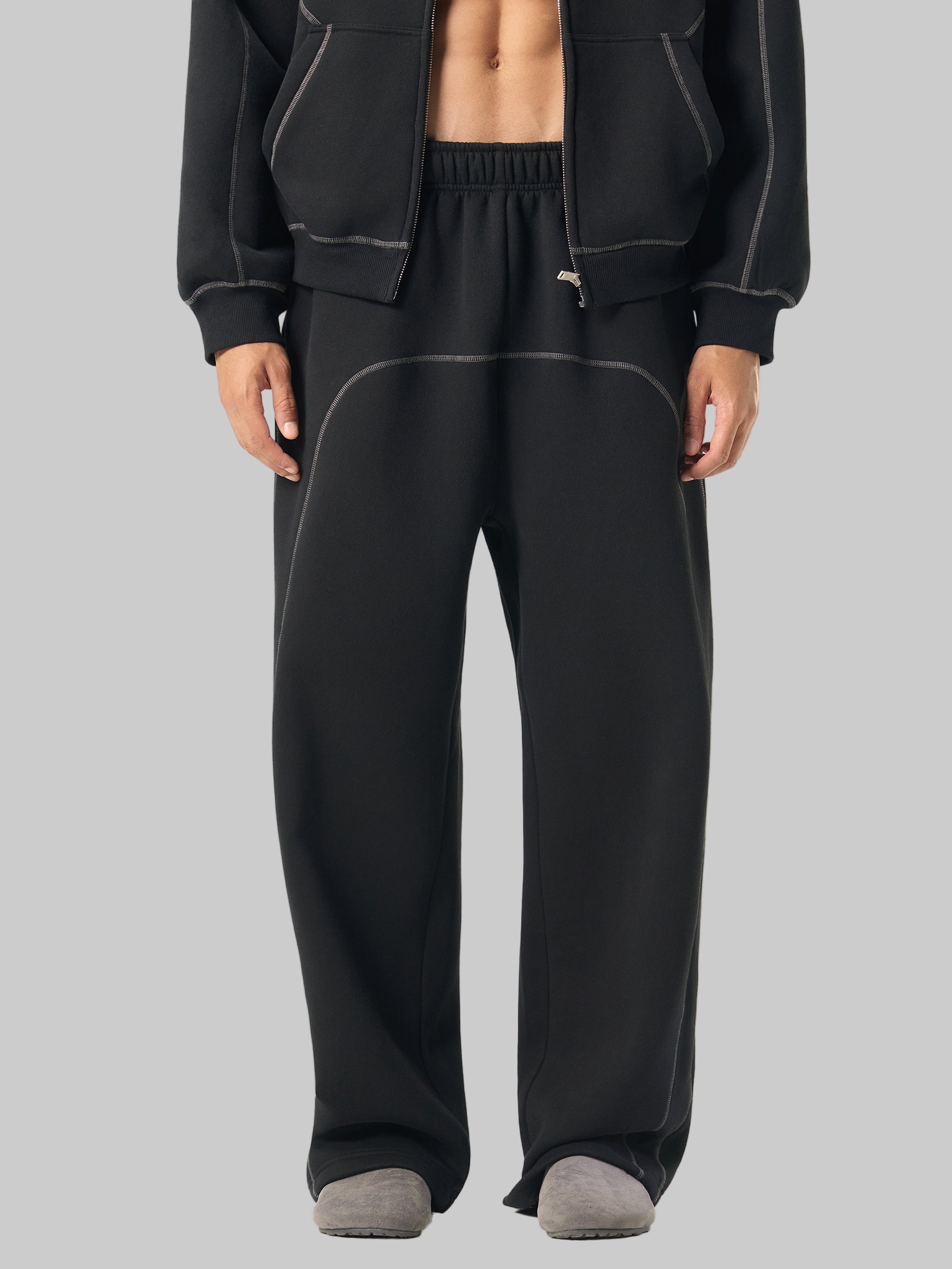 Pantalon de survêtement en polaire à surpiqûres