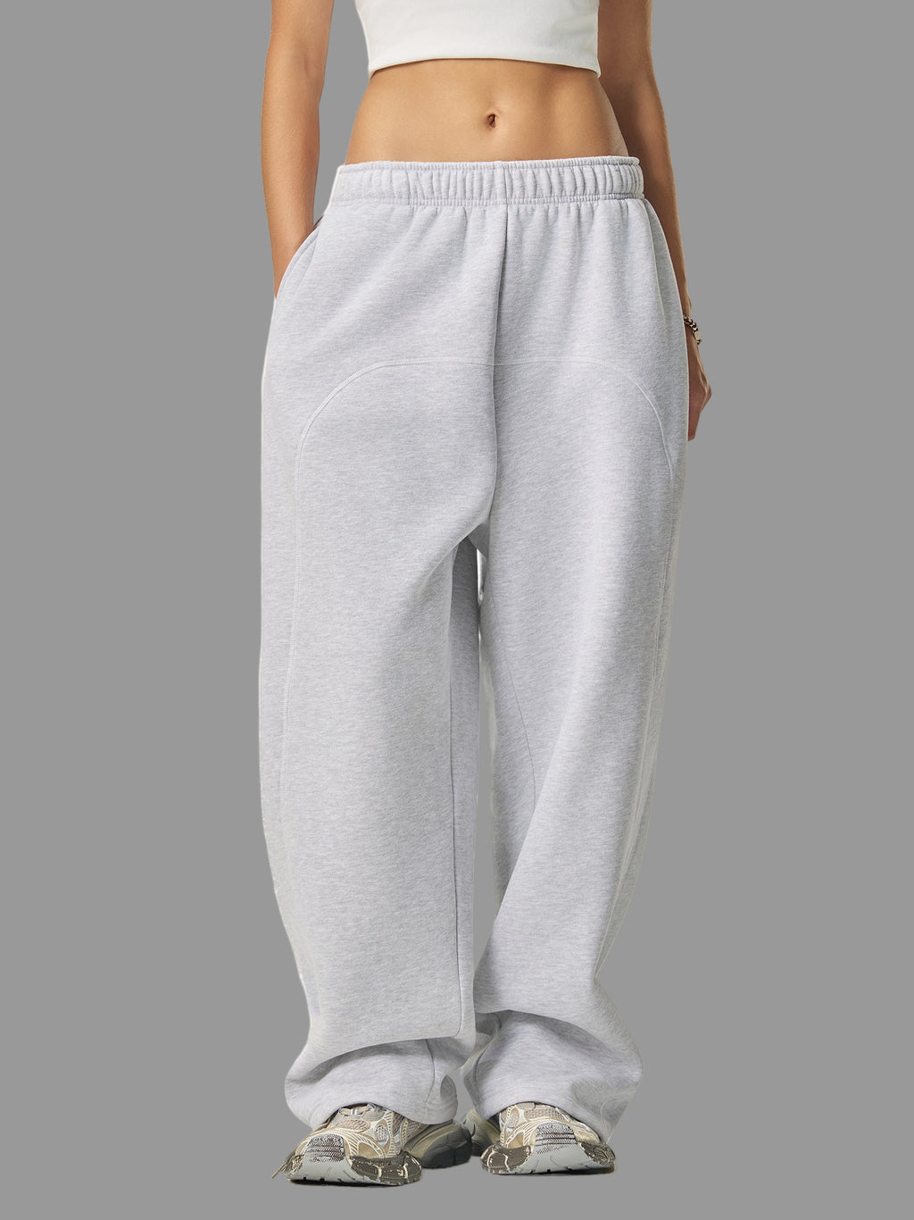 Pantalon de survêtement en polaire à surpiqûres