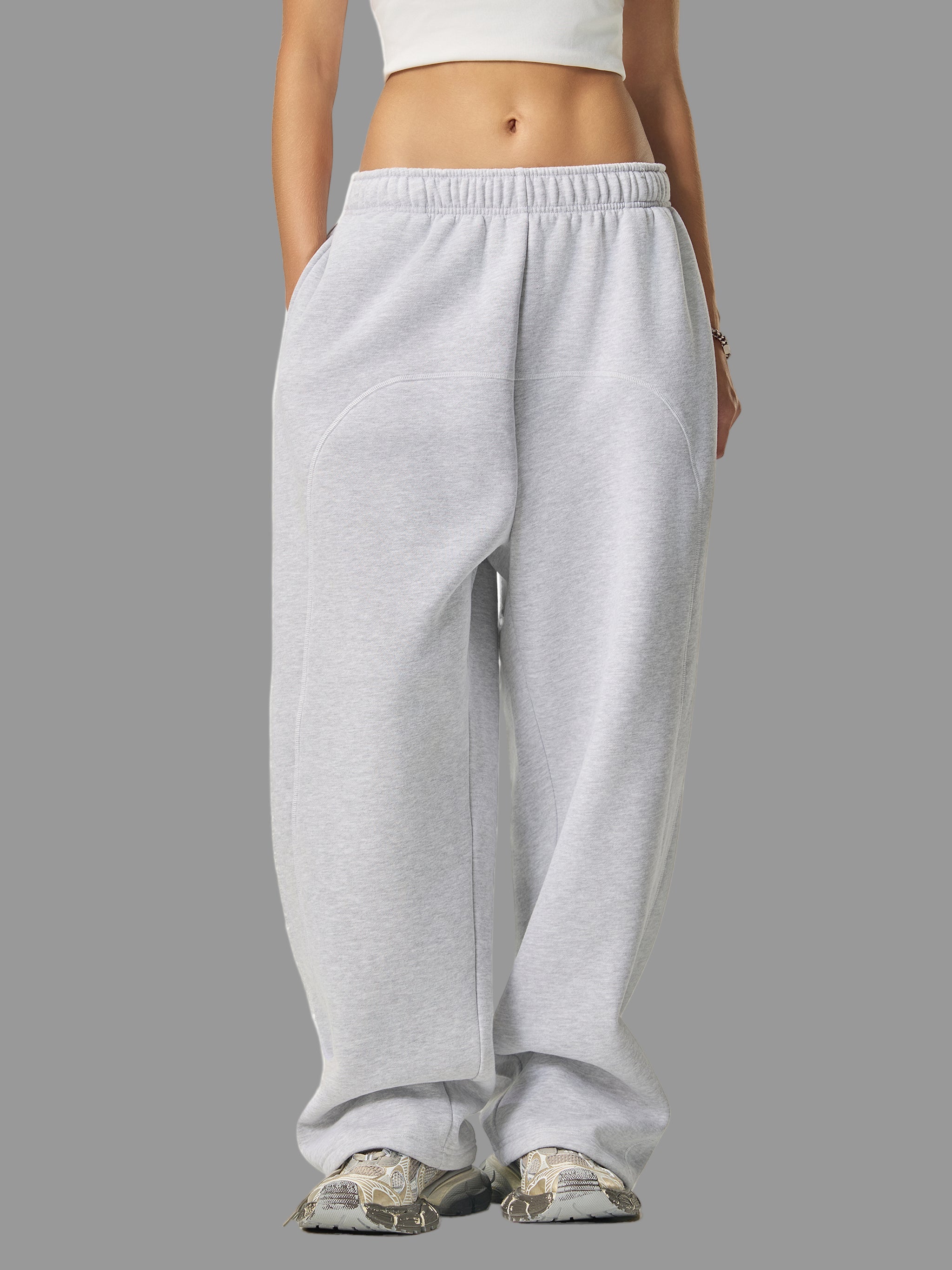 Pantalon de survêtement en polaire à surpiqûres