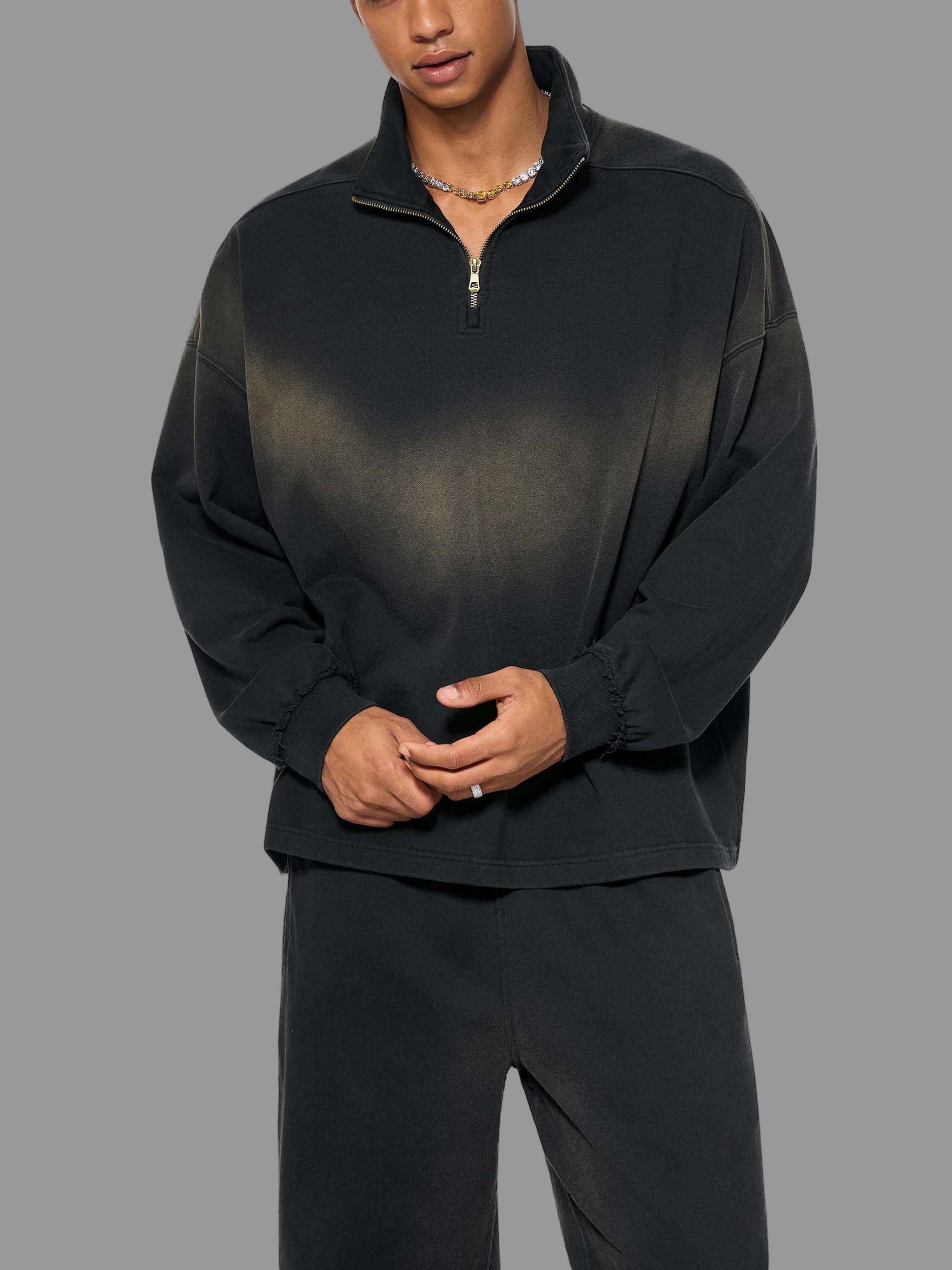 Sweat-shirt à col zippé