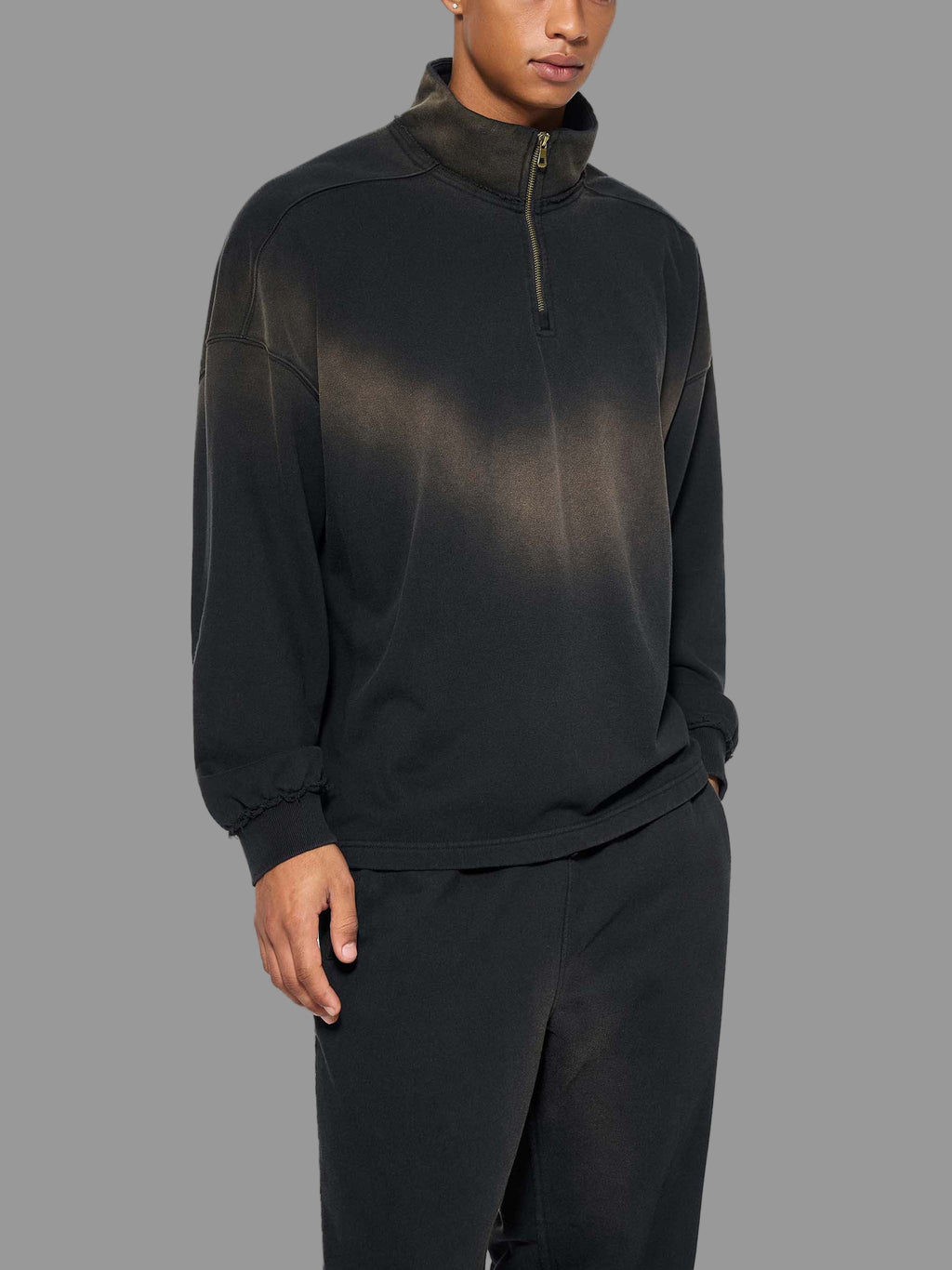 Sweat-shirt à col zippé