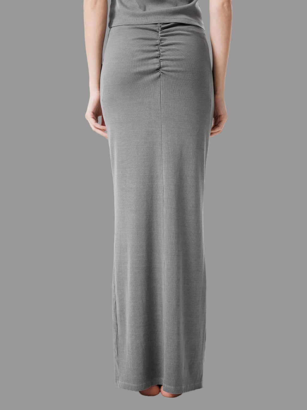 Jupe maxi délavée et teinte à cordon