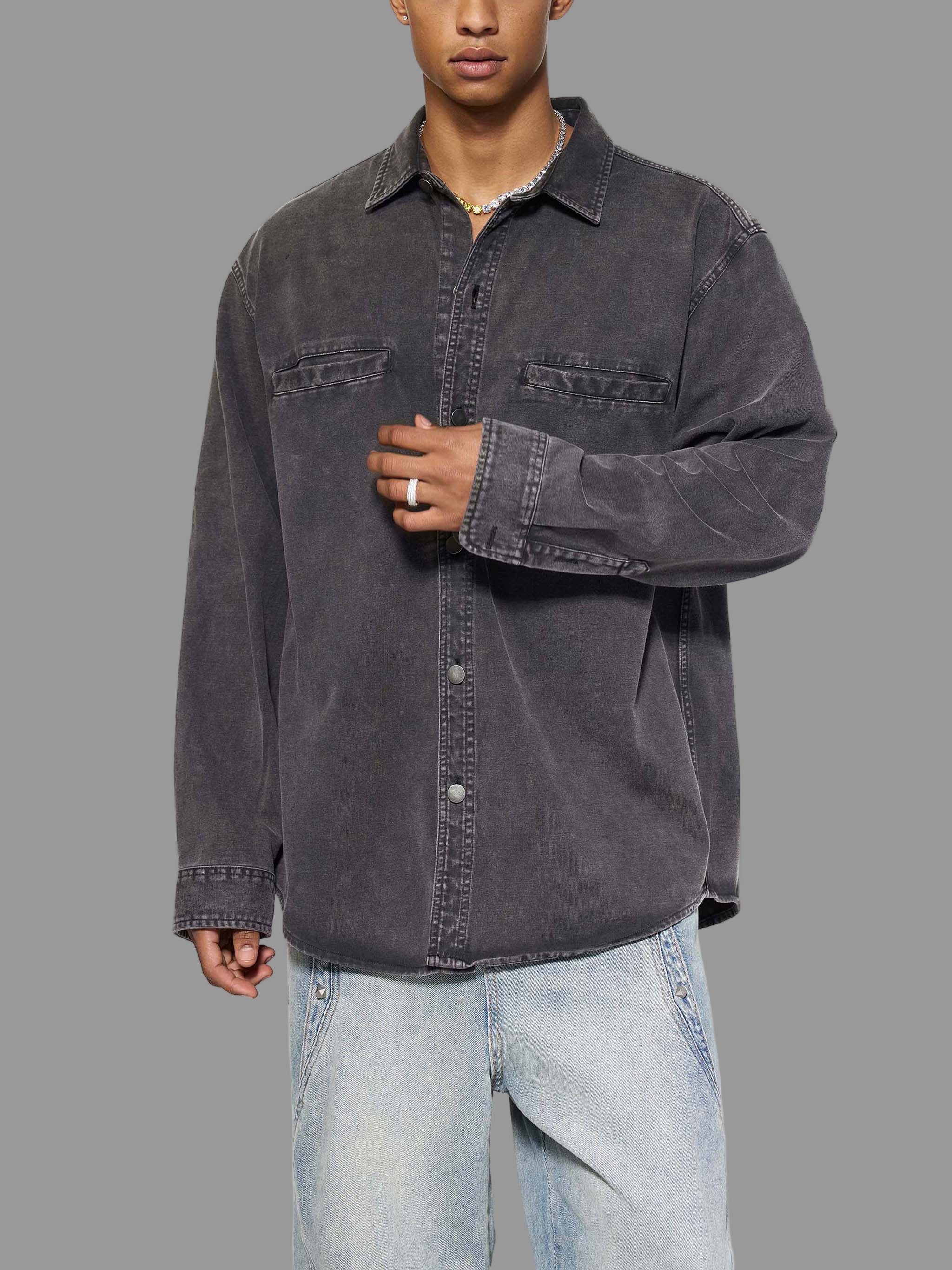 Veste en denim épais délavé vintage