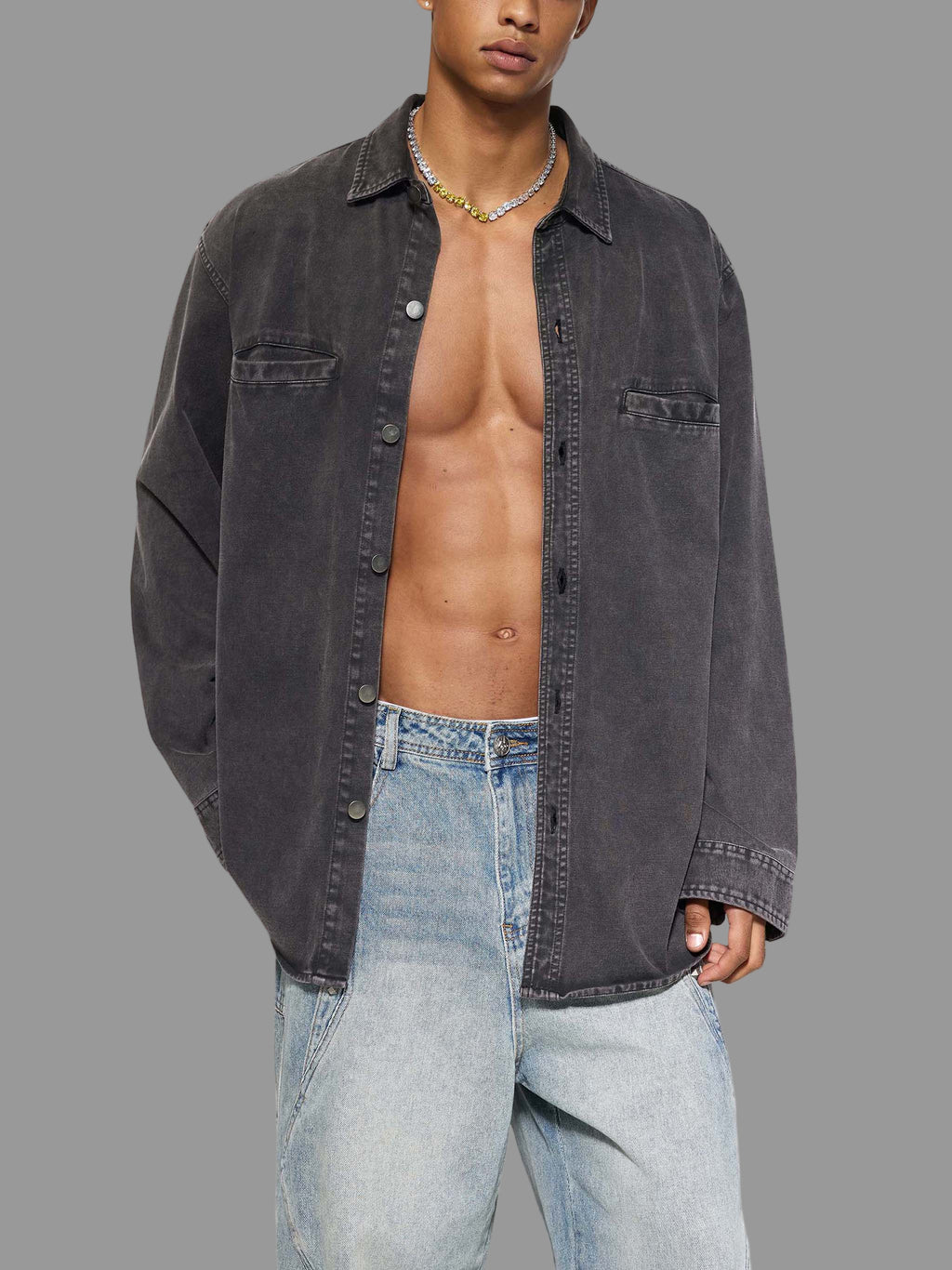 Veste en denim épais délavé vintage