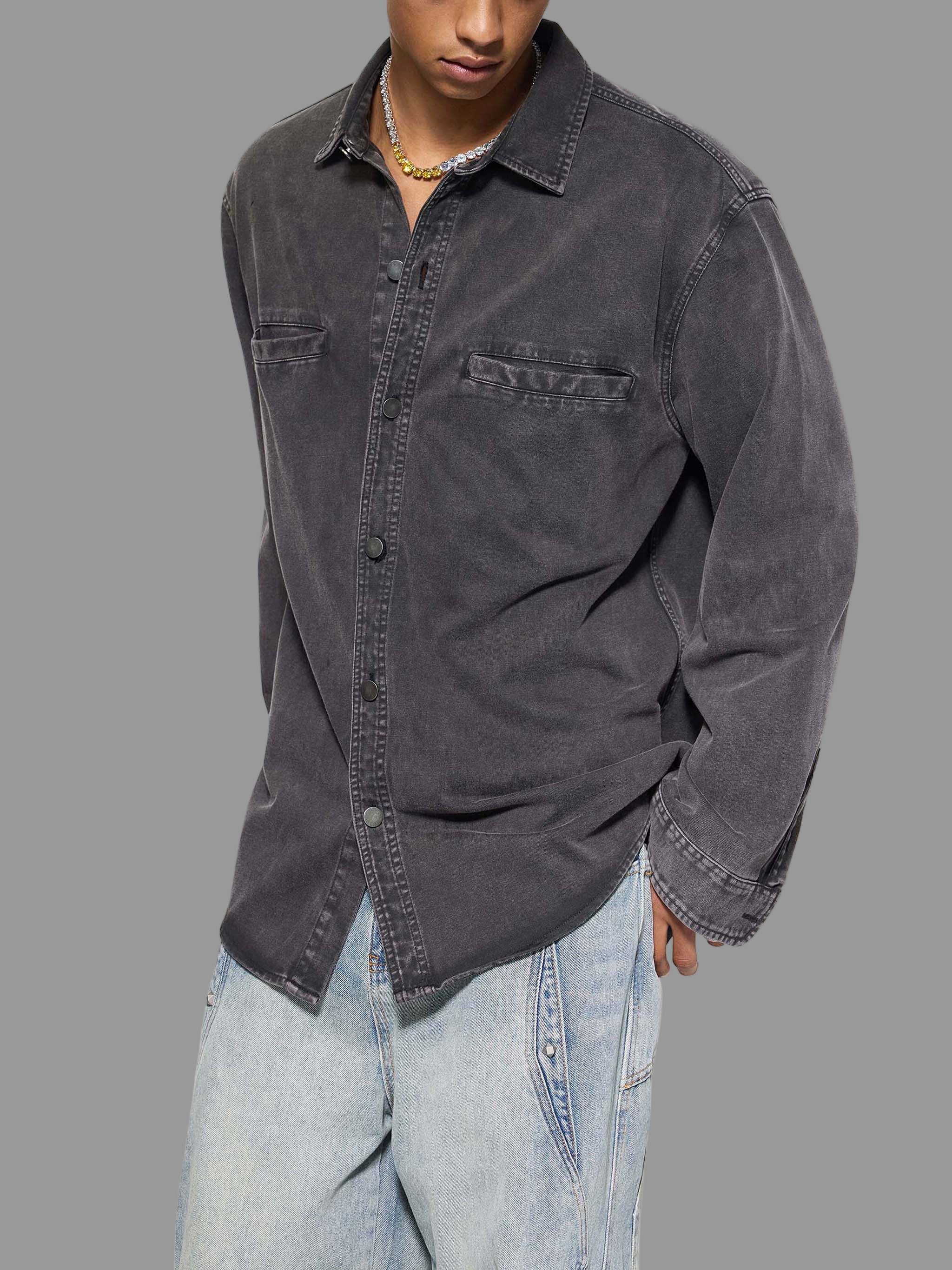 Veste en denim épais délavé vintage